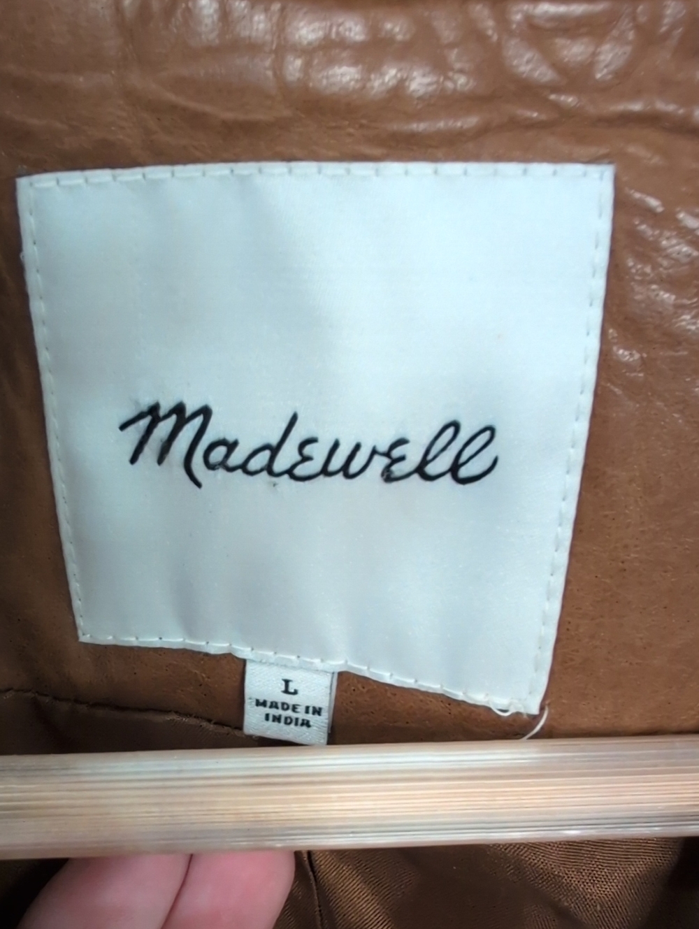 Madewell Tan lamb Leather Moto Jacket L - Picture 2 of 9